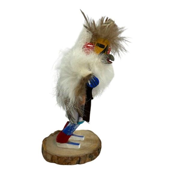 Vintage Hopi Eagle Feather Wings Katsina Kachina Doll Dancer Feathers  Wood Base - Picture 2 of 6